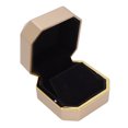 thumbnail image 1 of Ring Gift Box Elegant Protective Small Jewelry Storage Display Case with Light for Proposal Engagement Wedding gold, 1 of 8