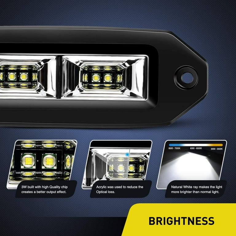 2Pcs 40W Flush Mount LED Pods Pickup Truck 4" X 2" Rear Bumper Reverse Lamps FOG