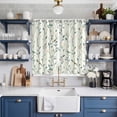 thumbnail image 2 of Green Botanical Kitchen Curtains 63 Inch Length, Spring Summer Birds Watercolor Grommet Top Bedroom Living Room Curtains, Light Filtering Cafe Curtain Drapes 2 Panels Set 84''x63'', 2 of 9