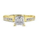 thumbnail image 1 of JeenMata Anillo de Bodas de Corte Princesa de 1,75 Quilates - Anillo de Promesa - Anillo con Canal Pavé - Anillo con Puntas - Anillo de Compromiso - Baño de Oro Amarillo de 18 K sobre Plata, 1 of 7