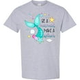 thumbnail image 3 of Inktastic Be a Mermaid Make a Splash Blue Mermaid Tail T-Shirt, 3 of 5