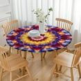 thumbnail image 3 of Colorful Tie Dye Flower Mandala Pattern Round Fitted Tablecloth with Elastic Edge,Dining Table Cover Waterproof,Outdoor Round Tablecloth for Camping,Dining,Indoor and Outdoor, 3 of 7