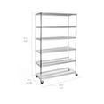thumbnail image 6 of Seville Classics UltraDurable® 6-Tier NSF Steel Wire Shelving, 48" W x 18" D, Plated Steel, 6 of 9