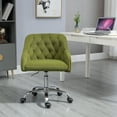 thumbnail image 2 of Bellemave Swivel Accent Chair with Wheels for Home Office, Modern Leisure Arm Chair for Living Room, Mid-Back Velvet Computer Desk Chair, Executive Chair with Silver feet base and Soft Seat(Green), 2 of 9