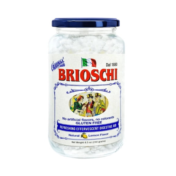 Brioschi Lemon Flavored Effervescent Traditional Glass Jar, 8.5 oz
