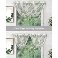 thumbnail image 5 of Waterfall Valances for Windows, Sage Green Flower Kitchen Sheer Valance Curtains, Vintage Country Rose Leaf Floral Rod Pocket Elegant Swag Valances for Living Room Bedroom, 47.2"x38.5", 1 Panel, 5 of 8