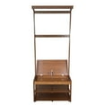 thumbnail image 5 of Bamboo Entryway Hall Tree with Storage Area Mahogany, 5 of 5