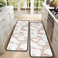 thumbnail image 4 of Kitchen Rugs Sets Of 2,White Marble Rose Gold Line Pattern Anti Fatigue Kitchen Mat Rugs Non Slip Washable,Decorative Kitchen Floor Mats for Kitchen,Sink,Laundry,17"x47"+17"x47", 4 of 5
