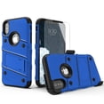 thumbnail image 2 of zizo bolt series compatible with iphone xs max case military grade drop tested with tempered glass screen protector, holster, kickstand blue black, 2 of 6