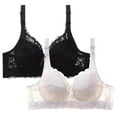 thumbnail image 1 of Puntoco Sujetadores sin aros para mujer, 2 piezas, con estampado de leopardo, hebillas delanteras, ropa interior, sujetador sin cierre de acero, 1 of 2