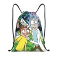 thumbnail image 1 of Bolsa con cordón clásica de Rick y Morty, plegable, para deportes, fitness, unisex, bolsa de viaje para deportes de playa, mediana, 1 of 8
