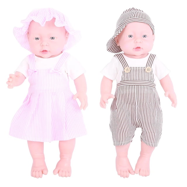 2 muñecos para bebés recién nacidos, niño y , accesorios para fotografía realistas, entrenamiento para , CUTICAT Silicona de muñecas renacidas realistas