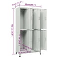 thumbnail image 2 of vidaXL Locker Cabinet with 6 Compartments Steel 35.4"x17.7"x70.9" Gray, 2 of 8