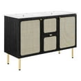 thumbnail image 3 of Modway Chaucer 48" Double Sink Wood & Metal Bathroom Vanity in Black/White, 3 of 17