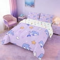 thumbnail image 3 of Manfei Cartoon Purple Dolphin Starfish Seashell Queen Comforter Set for Kids Boys and Girls, Marine Life Print Bedding Comforter Set, Polka Dots Reversible 3-Piece, 1 Comforter and 2 Pillowcases, 3 of 6
