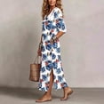 thumbnail image 5 of QUNYINEY Fall Dresses for Women Plus Size Button Down Hawaiian 3/4 Sleeve Long Shirt Dress Casual with Pockets Loose Fit Collared A Line Dresses, 5 of 7