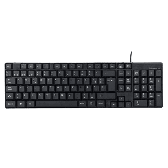 Teclado alámbrico Teraware KPT100, USB, membrana, español, negro