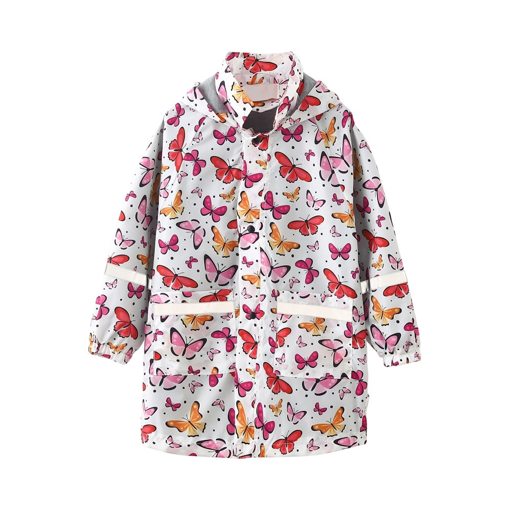 Dezsed Children'S Boy Girl Rain Jacket Cute Cartoon Multicolor Long