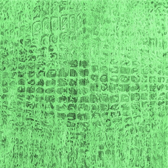 Ahgly Company Indoor Square Abstract Emerald Green Contemporary Area Rugs, 3' Square