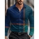 thumbnail image 4 of Camisa de vestir informal de negocios con diseño geométrico para hombre, camisa abotonada de manga larga, ropa de trabajo para uso diario, cuello de camisa para otoño e invierno, ropa con estampado 3D, 4 of 5