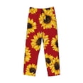 thumbnail image 2 of Vsdgher Sunflowers On Red Print Mens Pajama Pants Sleep & Lounge Pants, PJ Bottoms With elastic waistb and Pockets, 2 of 5