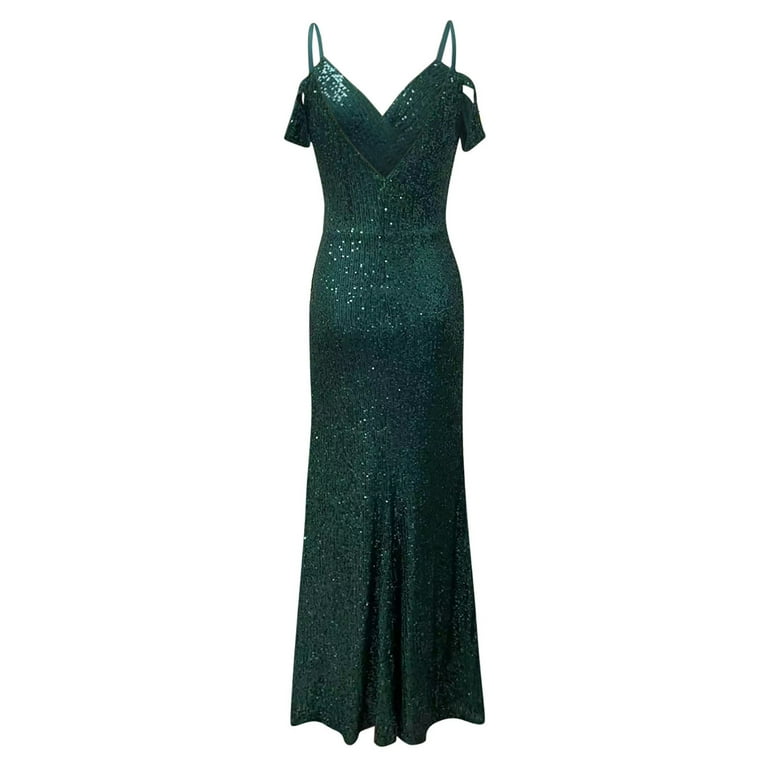 Sexy Formal Solid Sequins Backless Slit V Neck Evening Dress Dresses Sexy Formal Solid Sequins Backless Slit V Neck Evening Dress Dresses