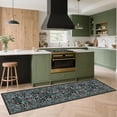 thumbnail image 2 of 2x6 Kitchen Runner Washable Non Slip Laundry Mat for Bathroom Soft Floral Print Botanical Carpet Low Pile Indoor Modern Hallway Runner Rug for Home Office, Black, 2 of 7