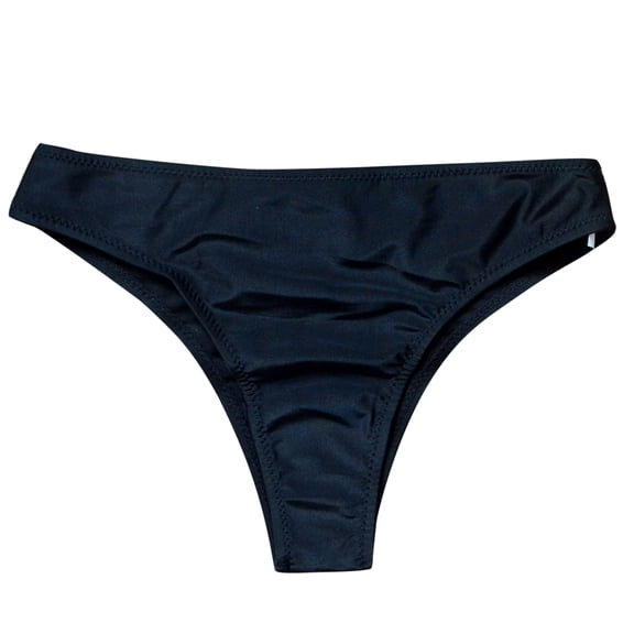 HCNTES Women's Bikini Bottoms with a Satin Finish and High Cut Legs and a Low Rise for an Elegant and Shiny Look,M Black