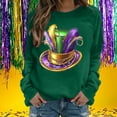 thumbnail image 1 of Xuyuer Women's Carnival Printed Long Sleeved Round Neck Mardi Gras Sweatshirt Carnival Outfits Women Carnival Sweatshirts Fat Tuesday Fashionable Pullover Tops, 1 of 6