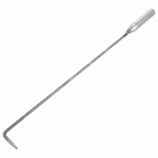 Tisonnier de Foyer et Outil pour Bbq, Bâton de Foyer en Métal Robuste avec Crochet pour Gril de Foyer de Camping Extérieur, Long Manche Brasero Argenté2