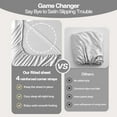 thumbnail image 3 of MR&HM Satin Fitted Sheet King Size, Silky Bottom Sheet with Elastic Corner Straps, Deep Pocket up to 15 Inches, No More Slipping Off for Mattress - 1 Fitted Sheet Only (Silver Grey), 3 of 6