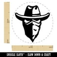 thumbnail image 2 of Masked Cowboy Bandit Highwayman with Hat and Bandana Self-Inking Rubber Stamp Ink Stamper - Black Ink - Large 1-1/2 Inch, 2 of 7
