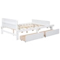 thumbnail image 6 of Full Size Platform Bed with Footboard Bench and 2 Storage Drawers, Solid Wood Bed Frame High Stable with Headboard for Boys/Girls/Teens Bedroom, No Box Spring Needed, White, 6 of 7
