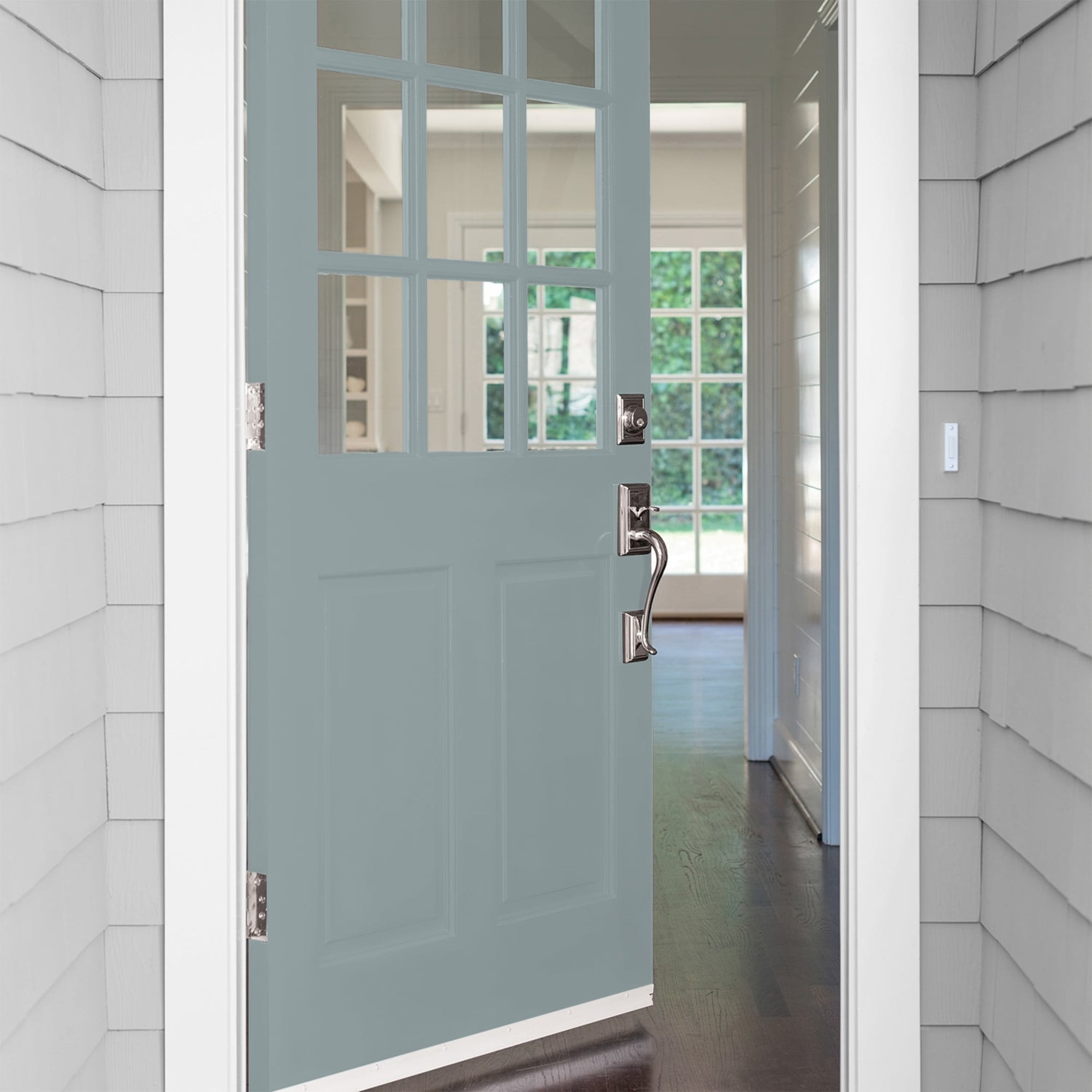 Glidden Fundamentals After the Storm / Gray, Semi-Gloss Exterior Paint, 1 Gallon