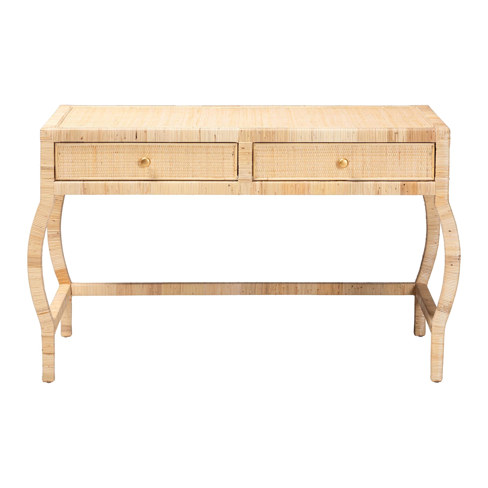 bali & pari Dalida Boho Desk, 2-Drawer, Natural