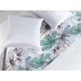 thumbnail image 2 of Flowers Vintage Bed Runner, Sketchy Artwork of Delicate Floral Boho Romance Vibes Print, Decorative Accent Bedding Scarf for Hotels Homes & Guest Rooms, King, Turquoise Ceil Blue White, by Ambesonne, 2 of 3
