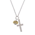 thumbnail image 2 of Delight Jewelry Goldtone Large Angled Rope Spinner I Set You Apart Engraved Cross Zoey Necklace, 28", 2 of 4