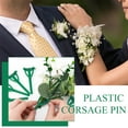 thumbnail image 7 of 200Pcs Boutonniere Pins for Men, 2.68" x 1.1" T-Shaped Corsage Pin Plastic Safety Clip Flower Brooch Boutonniere Supplies for Bridegroom DIY Wedding Accessories Decoration, Green, 7 of 7