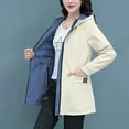 thumbnail image 5 of PMUYBHF Y2K Jackets for Women Women's Long Sleeve Fashion Solid Color Coat Zipper Lapel Hood Reversible Windbreaker Casual Jacket Oversized Jacket for Women Plus Size Blazer for Women 1X Linen, 5 of 9
