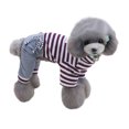 thumbnail image 1 of Mono de rayas para mascotas, ropa para perros, adorable abrigo para cachorros, ropa para perros pequeños y medianos (marrón) M, 1 of 5