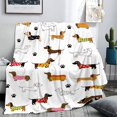 thumbnail image 3 of HELLOYOUNG Dachshund Blanket Soft Comfortable, Cute Dachshund Pattern Warm Throw Blanket for Home Office Travel, Cozy Air-conditioned Room Nap Blanket Gift, 3 of 3
