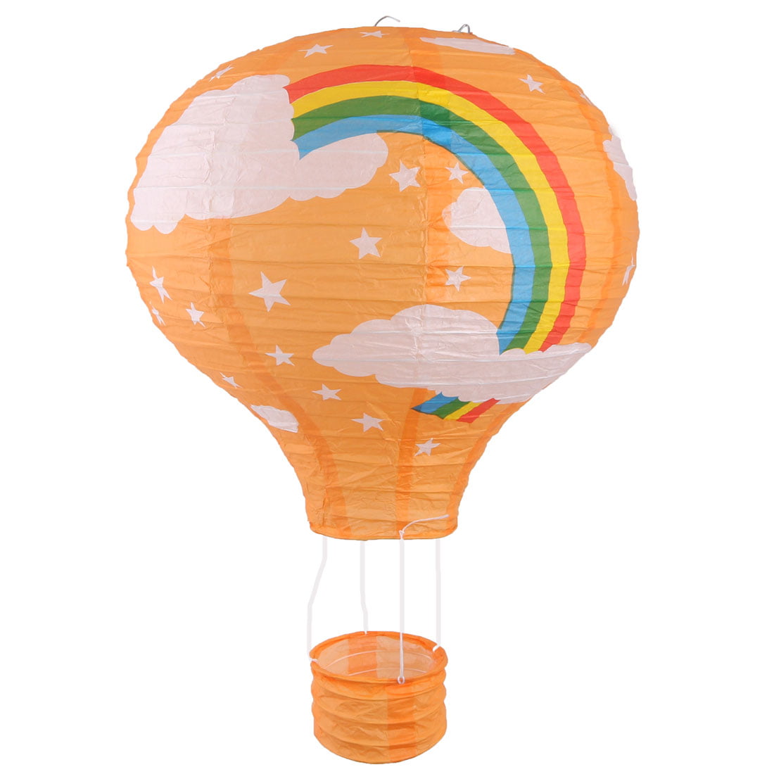 Paper Rainbow Pattern Lightless Hanging DIY Hot Air Balloon Lantern Orange