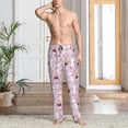 thumbnail image 5 of Uemuo Easter Rabbit Pattern Men's Wide Leg Palazzo Lounge Pants with Pockets Light Weight Loose Comfy Casual Pajama Pants-, 5 of 9