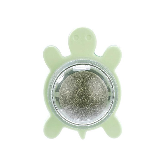 Tortuga Catnip Toys Rotatable Cat Wall Stick-on Ball Juguetes Suministros para mascotas (Verde) Wdftyju Libre de BPA