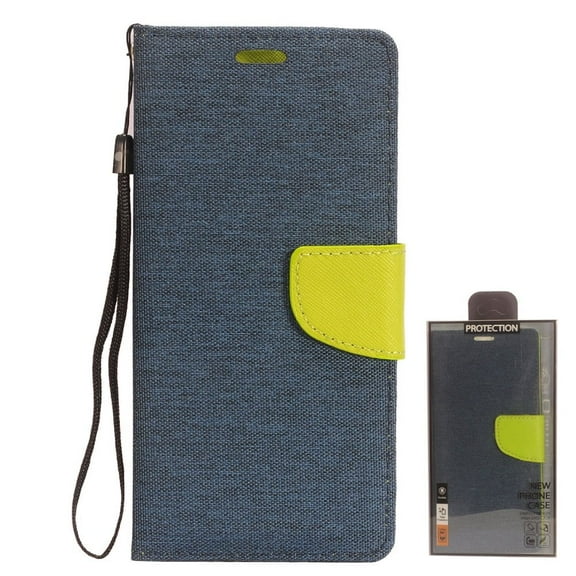 GSA Two-Tone Denim Flip Wallet Case for Samsung Galaxy A52 5g - Blue/Green