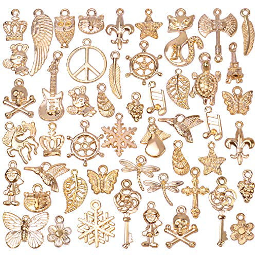 Vintage 50g/pack Jewelry Making Mixed Charms Pendants Random Shape DIY Crafts 