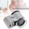 thumbnail image 3 of 50x Led Lighted Pocket Microscope Mini Portable Magnifier For Currency Detecting Light And Jewelry Appraisal(1pc, Silver), 3 of 5