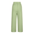 thumbnail image 4 of Tnhcen Women's Pre-Shrunk Linen-Cotton Wide Leg Pants - Embroidered 9-Inch Hem Wide Leg Straight Pants with Elastic Waistband Lightweight Comfy Casual Trousers for Women S-2XL, 4 of 7