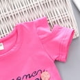 thumbnail image 3 of Mifsaly Toddler Girls 2 Piece Summer Outfits Cold Shoulder Short Sleeve Graphic T-Shirts with Appliques and Floral Shorts, 3 of 6