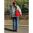 thumbnail image 2 of Chaqueta de algodón con estampado Floral para mujer, abrigos ajustados de un solo pecho con cordones y cinturón, moda de invierno, 2024, 2 of 5